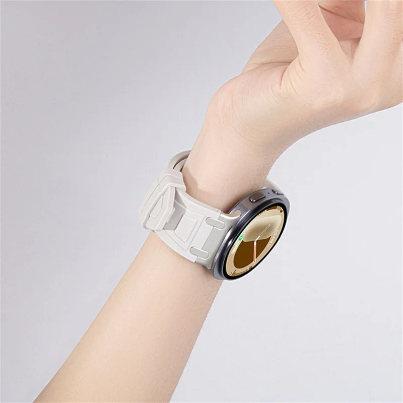 Armor Silicone Watch Band for Samsung Galaxy Watch8 44mm / 40mm / 8 Classic 46mm Adjustable Strap Durable Protection - Orange