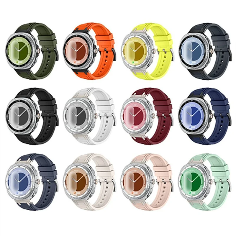 Armor Silicone Watch Band for Samsung Galaxy Watch8 44mm / 40mm / 8 Classic 46mm Adjustable Strap Durable Protection - Orange