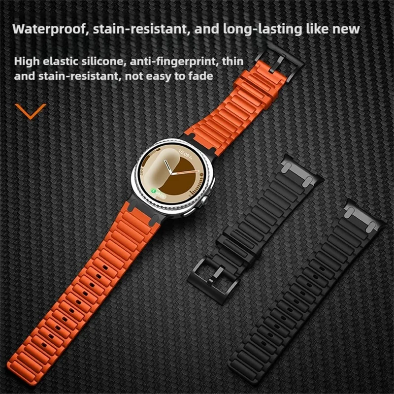 Thickened Silicone Strap for Samsung Galaxy Watch8 44mm / 40mm / 8 Classic 46mm Watch Band - Orange