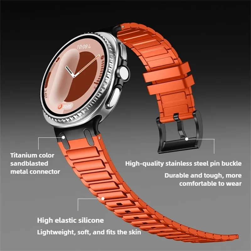 Thickened Silicone Strap for Samsung Galaxy Watch8 44mm / 40mm / 8 Classic 46mm Watch Band - Orange
