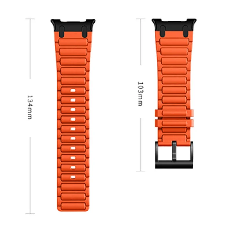 Thickened Silicone Strap for Samsung Galaxy Watch8 44mm / 40mm / 8 Classic 46mm Watch Band - Orange