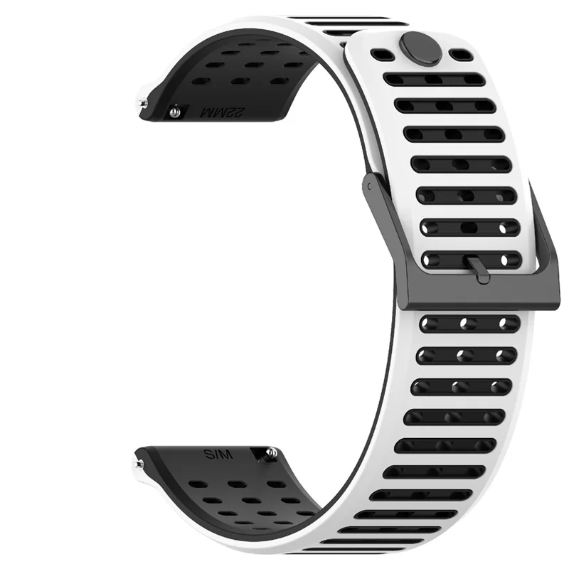 For Suunto Vertical 2 Dual Color Silicone Band Multi Hole Design Adjustable Watch Strap - White  /  Black