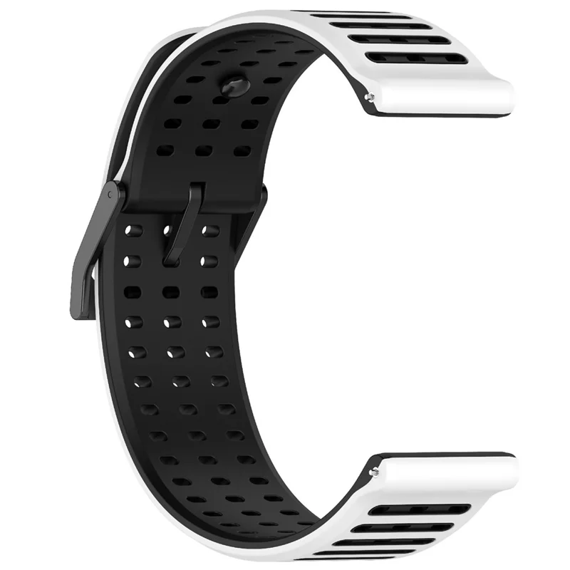 For Suunto Vertical 2 Dual Color Silicone Band Multi Hole Design Adjustable Watch Strap - White  /  Black