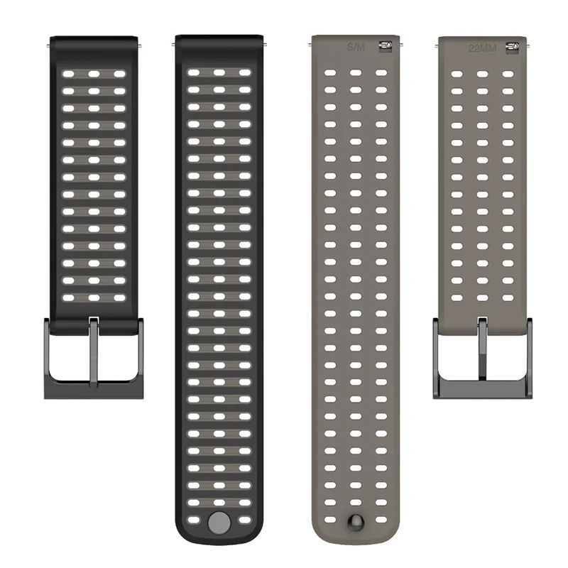 For Suunto Vertical 2 Dual Color Silicone Band Multi Hole Design Adjustable Watch Strap - White  /  Black