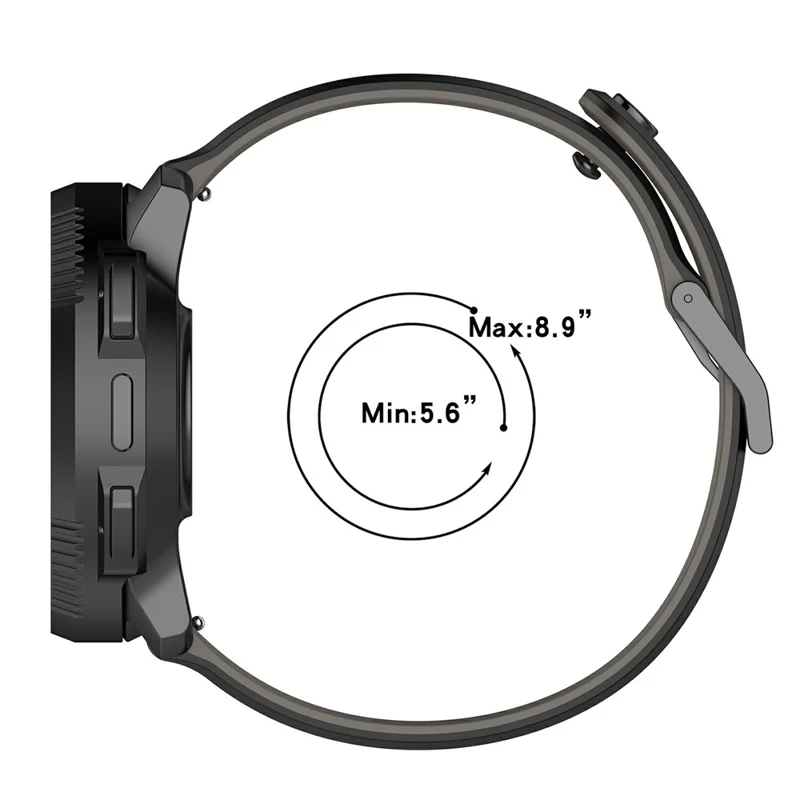 For Suunto Vertical 2 Dual Color Silicone Band Multi Hole Design Adjustable Watch Strap - White  /  Black