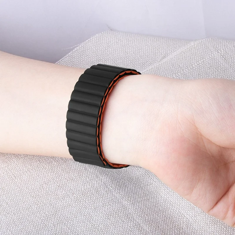 Cinturino per smartwatch magnetico in silicone a 2 sezioni per Xiaomi Redmi Watch 6 / 5 / 4 / Smart Band 9 Pro / 8 Pro - Nero / Rosso Vino