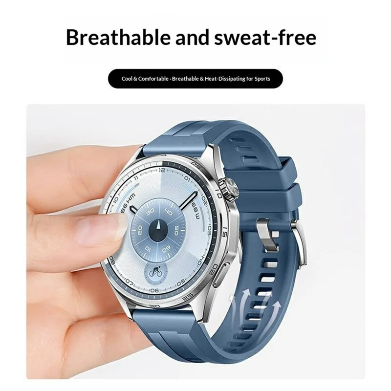 Cinturino per orologio da 22 mm per Huawei Watch GT 6 / 5 Pro / 5 46 mm in silicone con pulsante a sgancio rapido - Nero