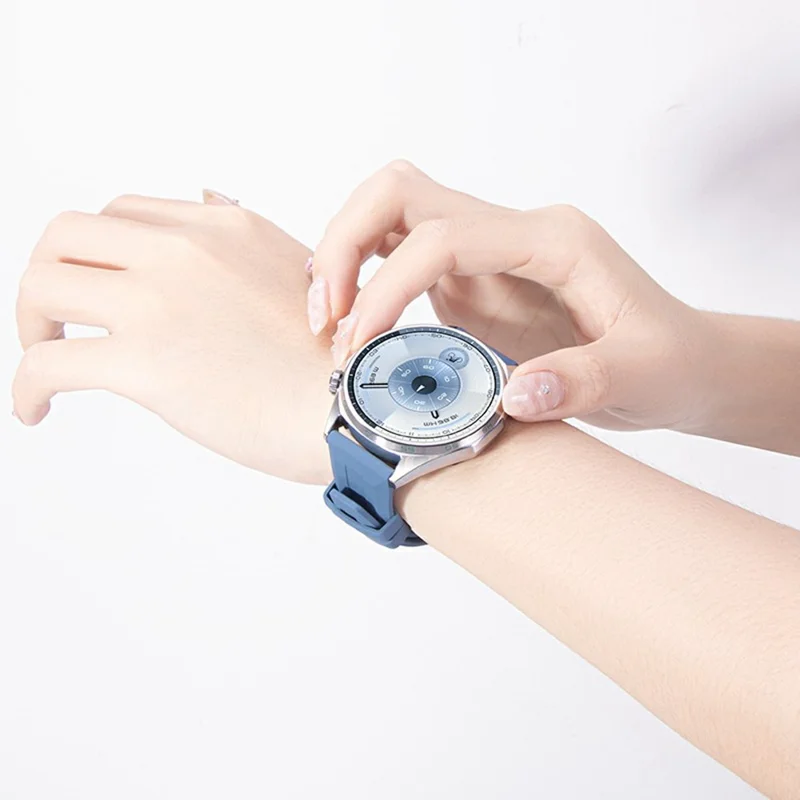 Cinturino per orologio da 22 mm per Huawei Watch GT 6 / 5 Pro / 5 46 mm in silicone con pulsante a sgancio rapido - Nero