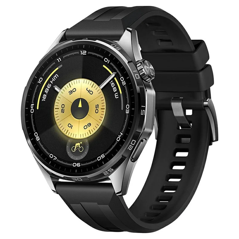 Cinturino per orologio da 22 mm per Huawei Watch GT 6 / 5 Pro / 5 46 mm in silicone con pulsante a sgancio rapido - Nero