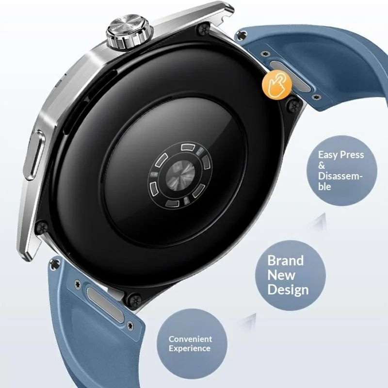 Cinturino per orologio da 22 mm per Huawei Watch GT 6 / 5 Pro / 5 46 mm in silicone con pulsante a sgancio rapido - Nero