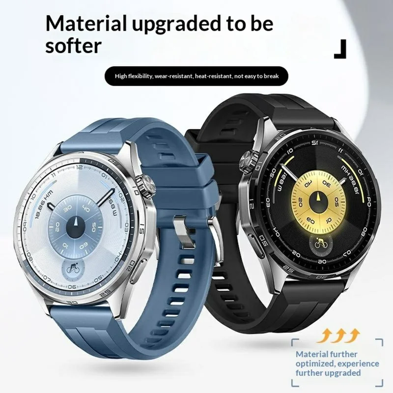 Cinturino per orologio da 22 mm per Huawei Watch GT 6 / 5 Pro / 5 46 mm in silicone con pulsante a sgancio rapido - Nero