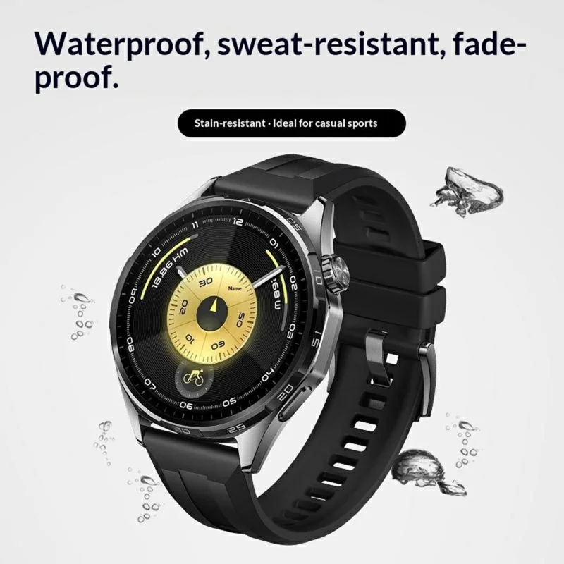 Cinturino per orologio da 22 mm per Huawei Watch GT 6 / 5 Pro / 5 46 mm in silicone con pulsante a sgancio rapido - Nero