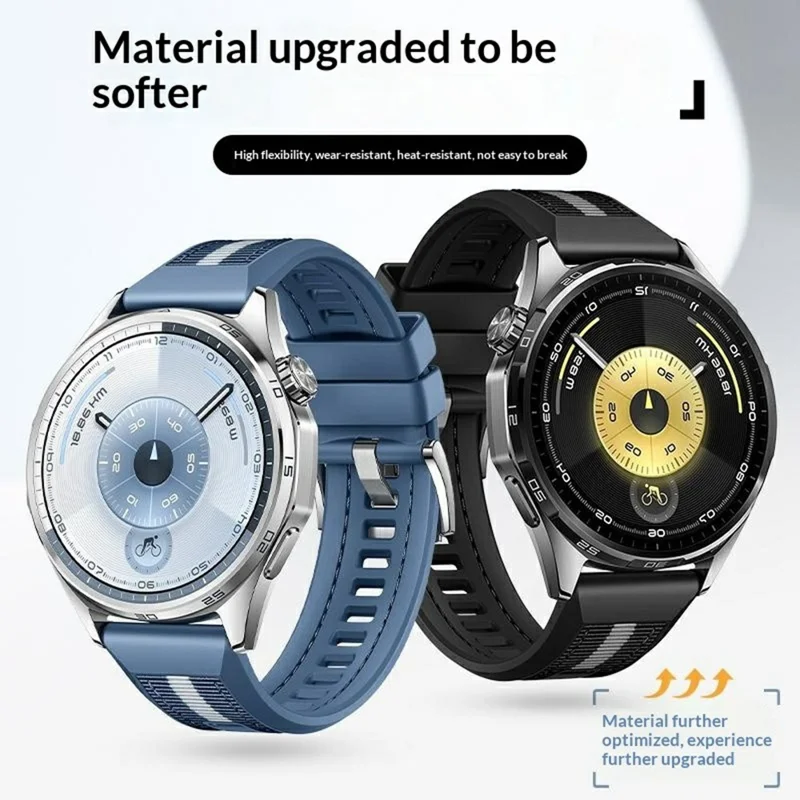 Cinturino in nylon composito da 22 mm con silicone per Huawei Watch GT 6 / 5 Pro / 5 46 mm, con pulsante di rilascio rapido - Nero