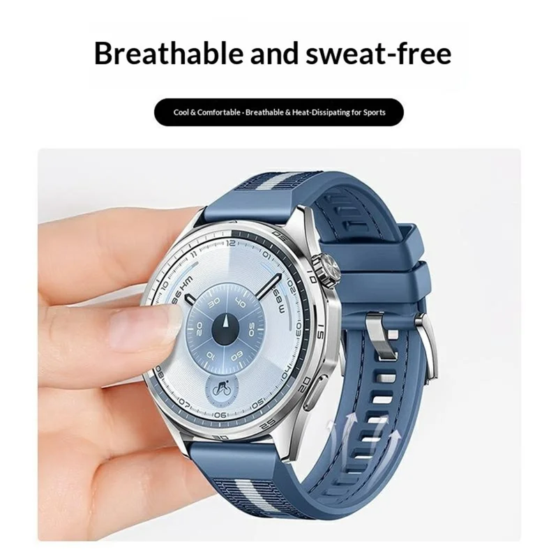 حزام نايلون سيليكون مركب 22 مم لساعة Huawei Watch GT 6 / 5 Pro / 5 مقاس 46 مم مع زر إخراج سريع - أزرق
