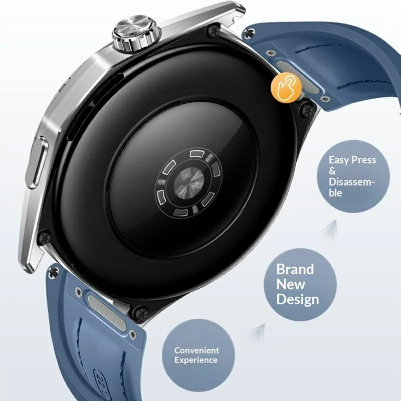 حزام نايلون سيليكون مركب 22 مم لساعة Huawei Watch GT 6 / 5 Pro / 5 مقاس 46 مم مع زر إخراج سريع - أزرق