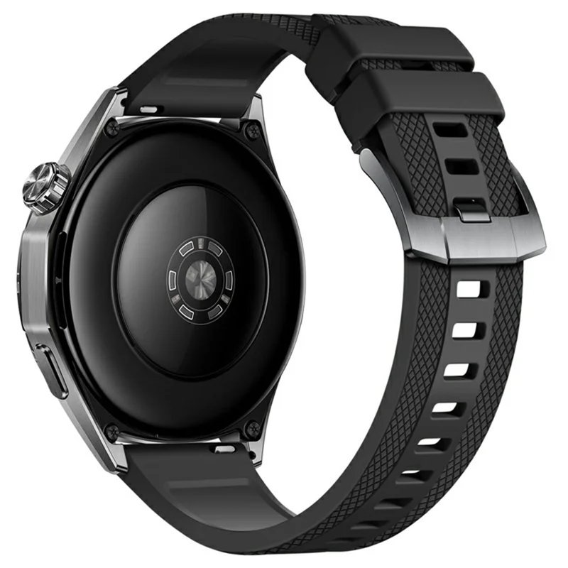 Bracelet de montre de remplacement en fluorocaoutchouc texturé de 22 mm pour Huawei Watch GT 6 / 5 Pro / 5 46 mm - Noir