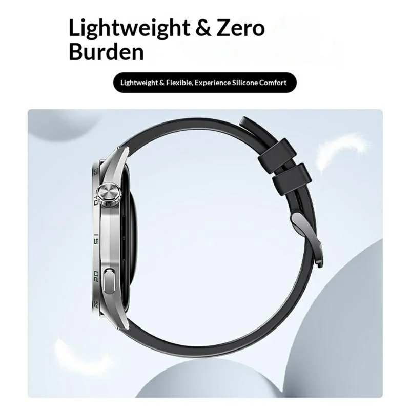 Bracelet de montre de remplacement en fluorocaoutchouc texturé de 22 mm pour Huawei Watch GT 6 / 5 Pro / 5 46 mm - Noir