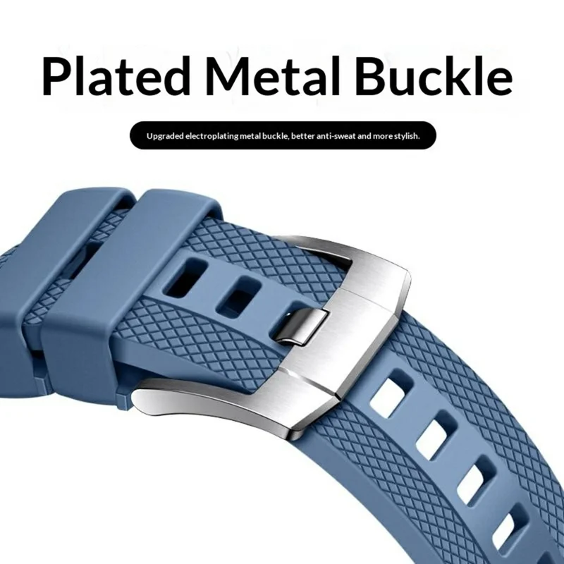 Bracelet de montre de remplacement en fluorocaoutchouc texturé de 22 mm pour Huawei Watch GT 6 / 5 Pro / 5 46 mm - Noir