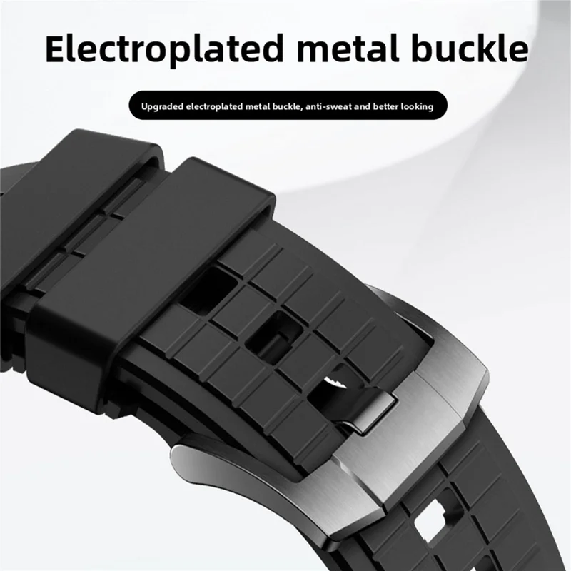 Cinturino sostitutivo in fluorubber testurizzato da 22 mm per Huawei Watch GT 6 / 5 Pro / 5 46 mm - Nero