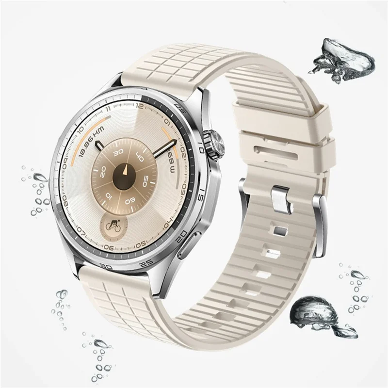 Cinturino sostitutivo in fluorubber testurizzato da 22 mm per Huawei Watch GT 6 / 5 Pro / 5 46 mm - Nero