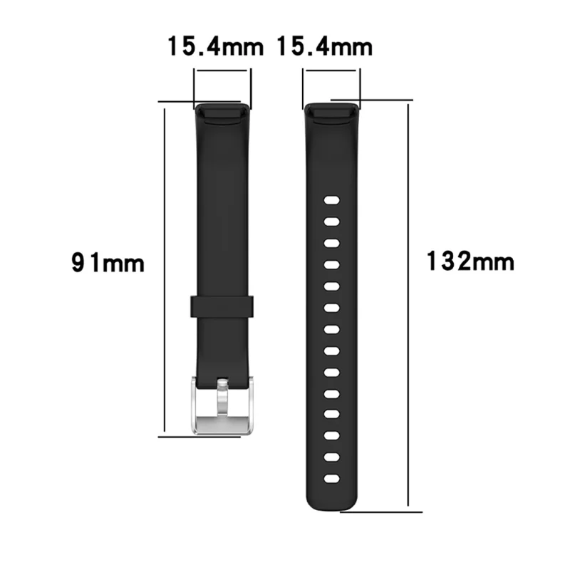 Silicone Smart Watch Strap Replacement Part for Fitbit Luxe, Size: L - Black