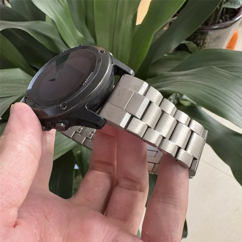 Cinturino in lega di titanio a tre maglie da 26 mm per Garmin Fenix 8 51 mm / Enduro 3 / Enduro 2 - Argento