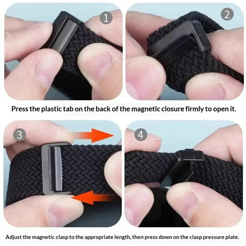 For Honor Watch X5 Braided Nylon Watch Band Replacement Strap with Magnetic Buckle - Rainbow