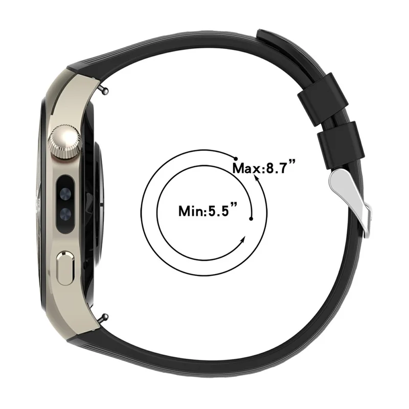 Silikonband med klocka för Huawei Watch 5 42 mm vertikalt randat design snabbkoppling – Vit