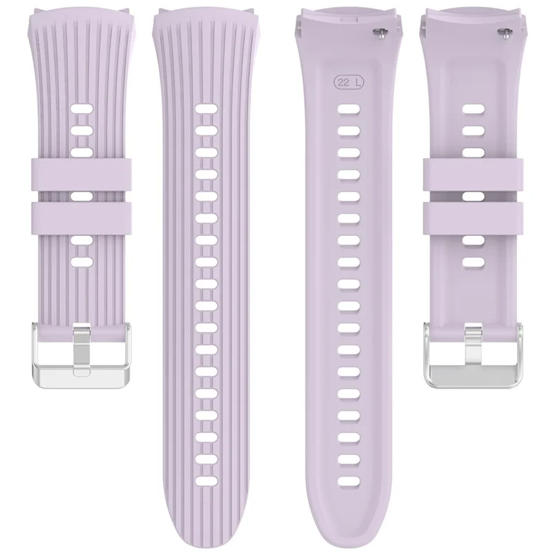 Siliconen band met horlogehouder voor Huawei Watch 5 46 mm, verticaal gestreept ontwerp, snelkoppeling - Wit