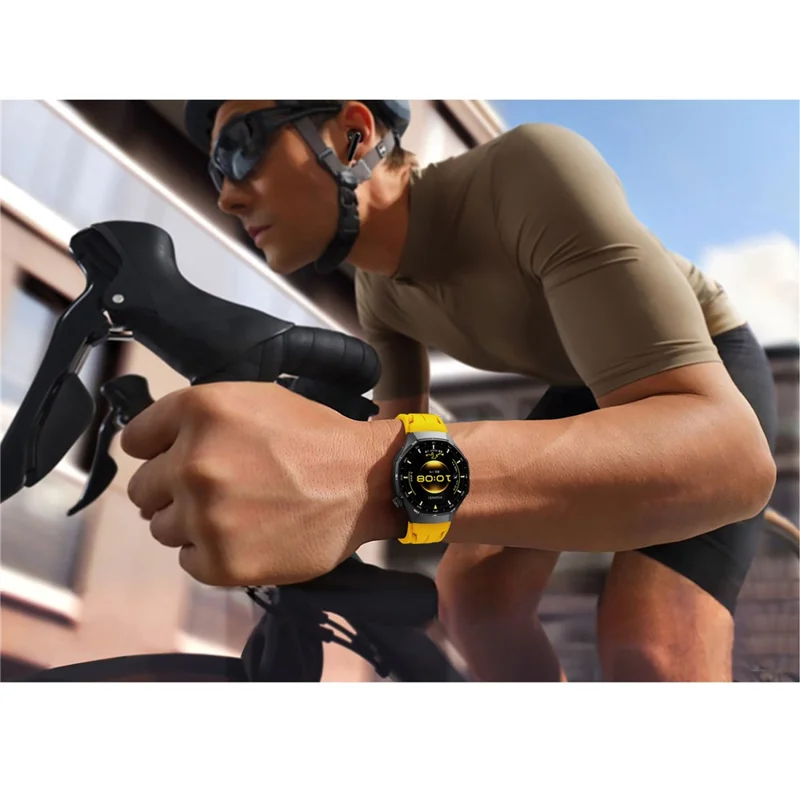 20mm Rillen-Design Silikonarmband für Samsung Galaxy Watch7 44mm / 40mm / Huawei Watch GT 3 Pro 43mm, mehrfach verstellbares Armband – Gelb