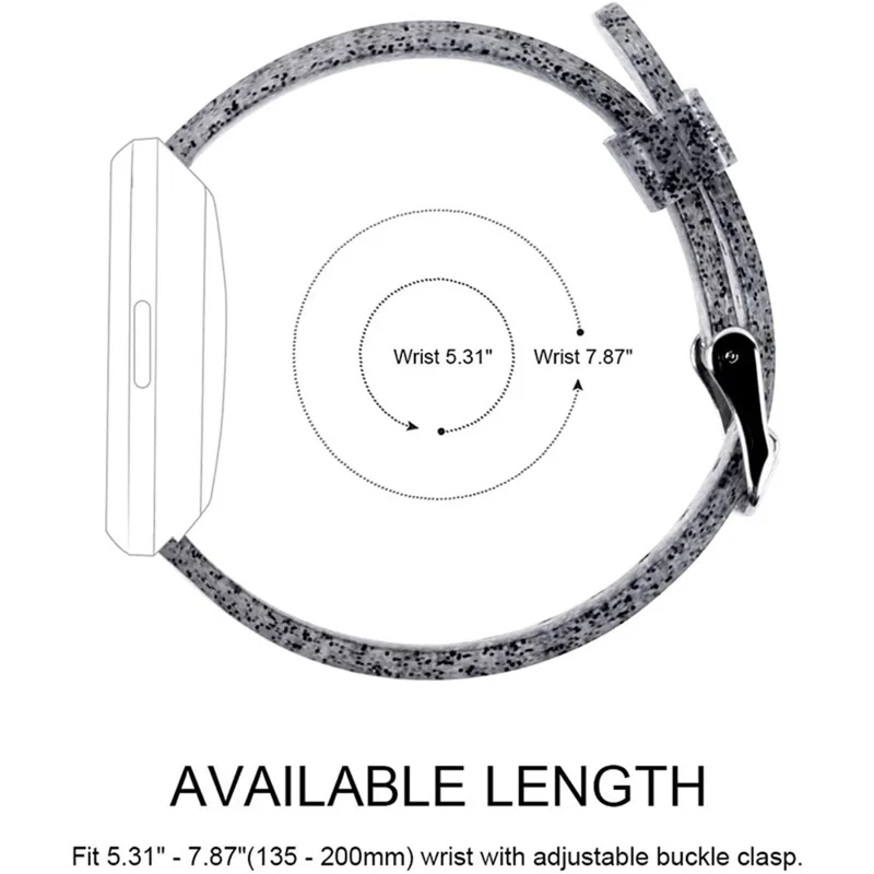 Glittering Powder Design TPU Watch Band Strap Replacement for Fitbit Versa 3/Sense - Black