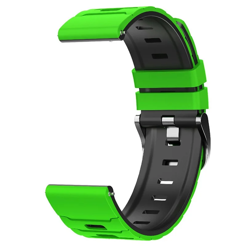 Bracelet en silicone bicolore 22 mm pour Huawei Watch GT 6 / 5 / 5 Pro / 4 46 mm, design armure - Vert / Noir