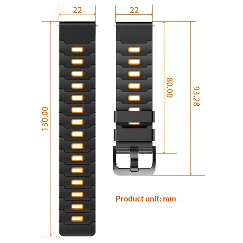 Bracelet en silicone bicolore 22 mm pour Huawei Watch GT 6 / 5 / 5 Pro / 4 46 mm, design armure - Vert / Noir