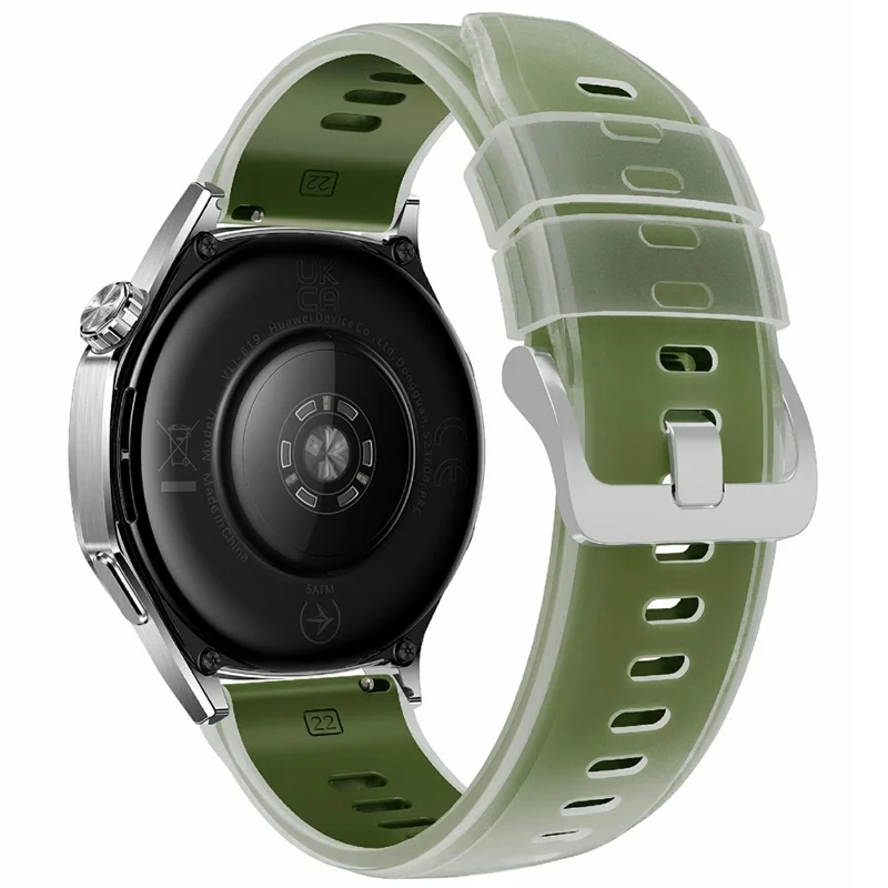 Cinturino da 22 mm in Gel Bicolore per Huawei Watch GT 6 / 5 / 5 Pro / 4 da 46 mm, Cinturino in Silicone con Rilascio Rapido - Verde Chiaro