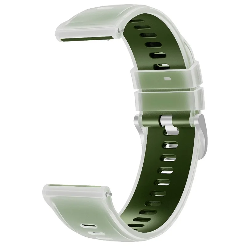 Cinturino da 22 mm in Gel Bicolore per Huawei Watch GT 6 / 5 / 5 Pro / 4 da 46 mm, Cinturino in Silicone con Rilascio Rapido - Verde Chiaro