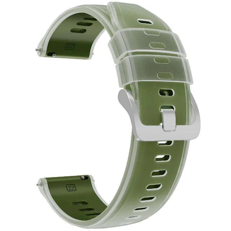 Cinturino da 22 mm in Gel Bicolore per Huawei Watch GT 6 / 5 / 5 Pro / 4 da 46 mm, Cinturino in Silicone con Rilascio Rapido - Verde Chiaro