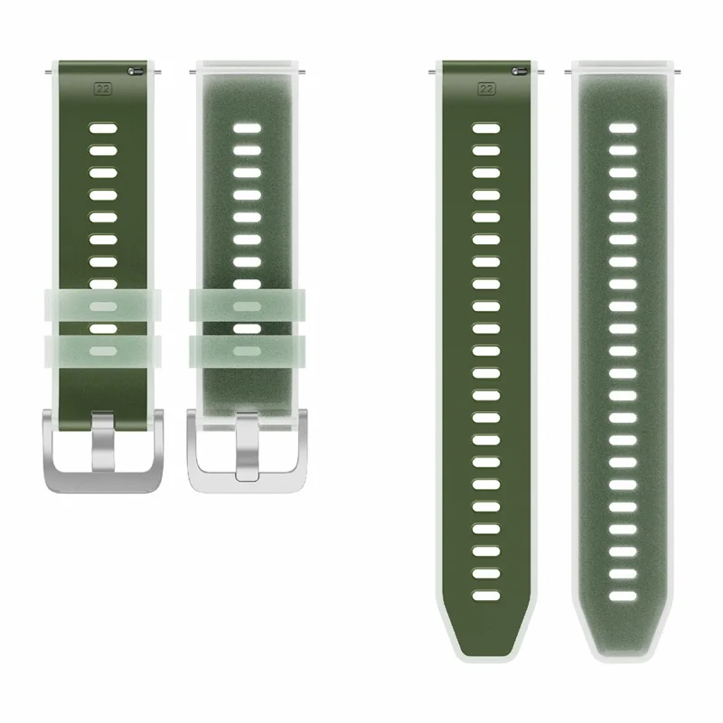 Cinturino da 22 mm in Gel Bicolore per Huawei Watch GT 6 / 5 / 5 Pro / 4 da 46 mm, Cinturino in Silicone con Rilascio Rapido - Verde Chiaro
