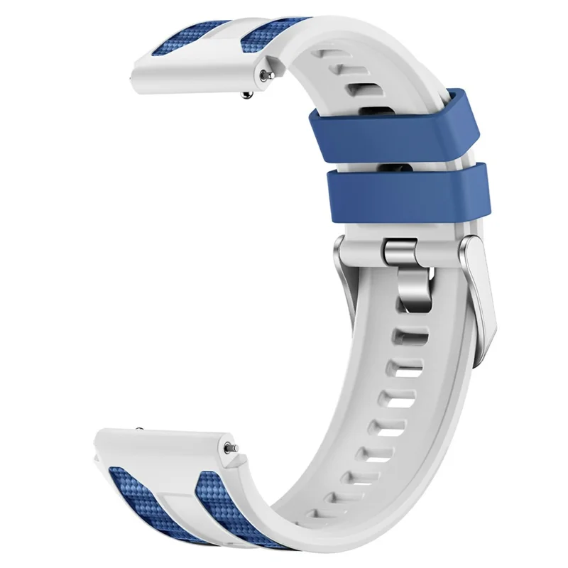 Bracelet de montre 22 mm pour Huawei Watch Ultimate 2, sangle de rechange en silicone + nylon - Blanc / Bleu