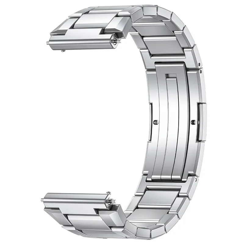 Correia de Relógio em Liga de Titânio 22mm com Design de Junta de Bambu e Fecho Dobrável - Prata, para Huawei Watch Ultimate 2