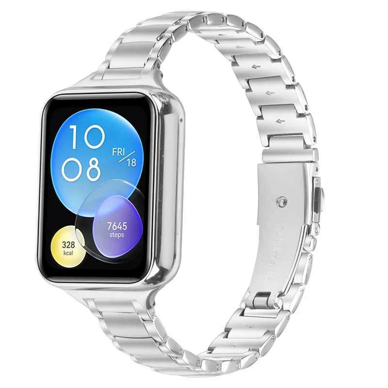 Para Xiaomi Smart Band 9 Pro / 8 Pro Prata Pulseira em Aço Inoxidável Falsa Pulseira de Relógio com Três Contas