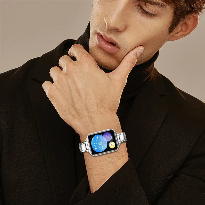 Para Xiaomi Smart Band 9 Pro / 8 Pro Prata Pulseira em Aço Inoxidável Falsa Pulseira de Relógio com Três Contas