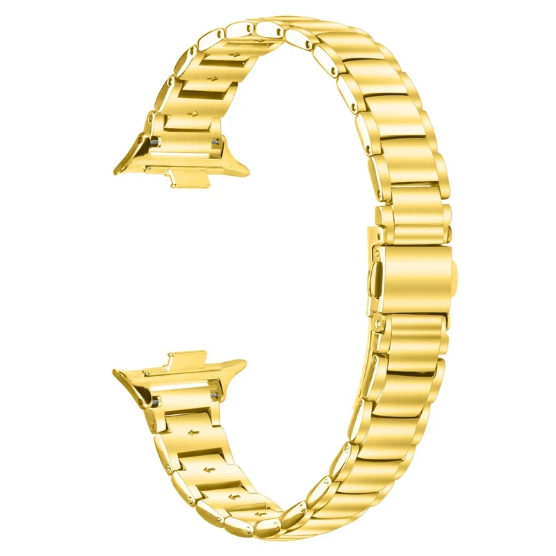 For Xiaomi Smart Band 9 Pro / 8 Pro Electroplated Stainless Steel Band Faux Three-Bead Watch Strap - Gold