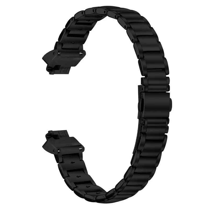 Electroplated Stainless Steel Band for Fitbit Inspire / Inspire 2 / Inspire HR Faux Three-Bead Watch Strap - Black