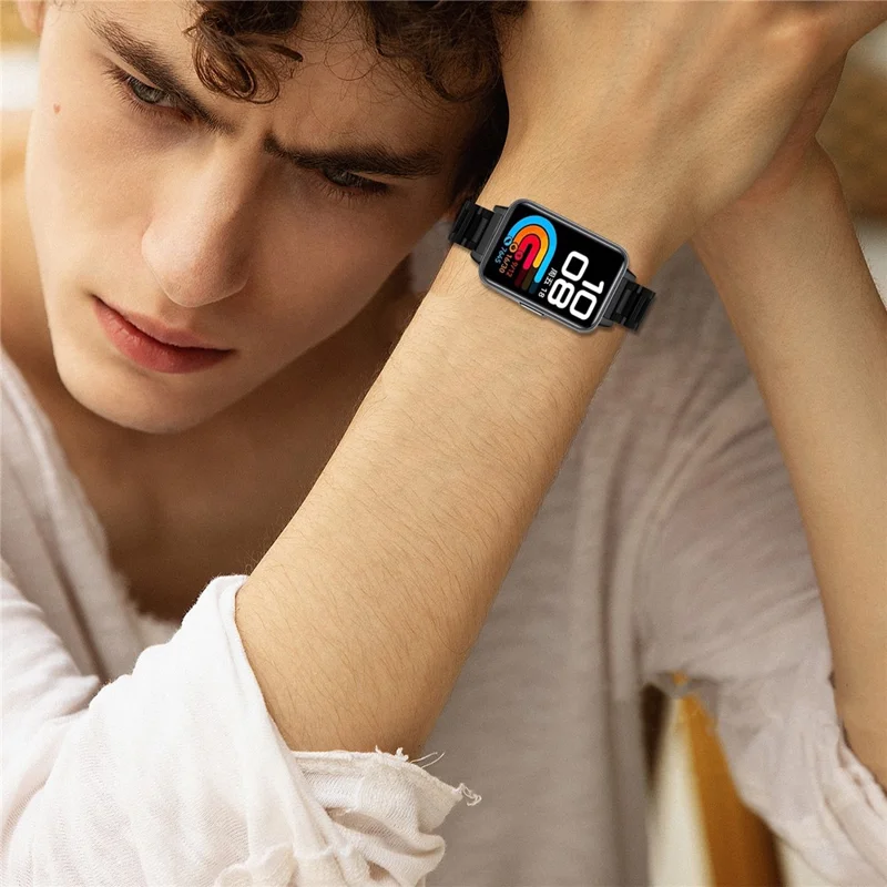 Pulseira de Relógio para Huawei Band 10 / 9 / 8 com Fecho Borboleta em Aço Inoxidável - Preto