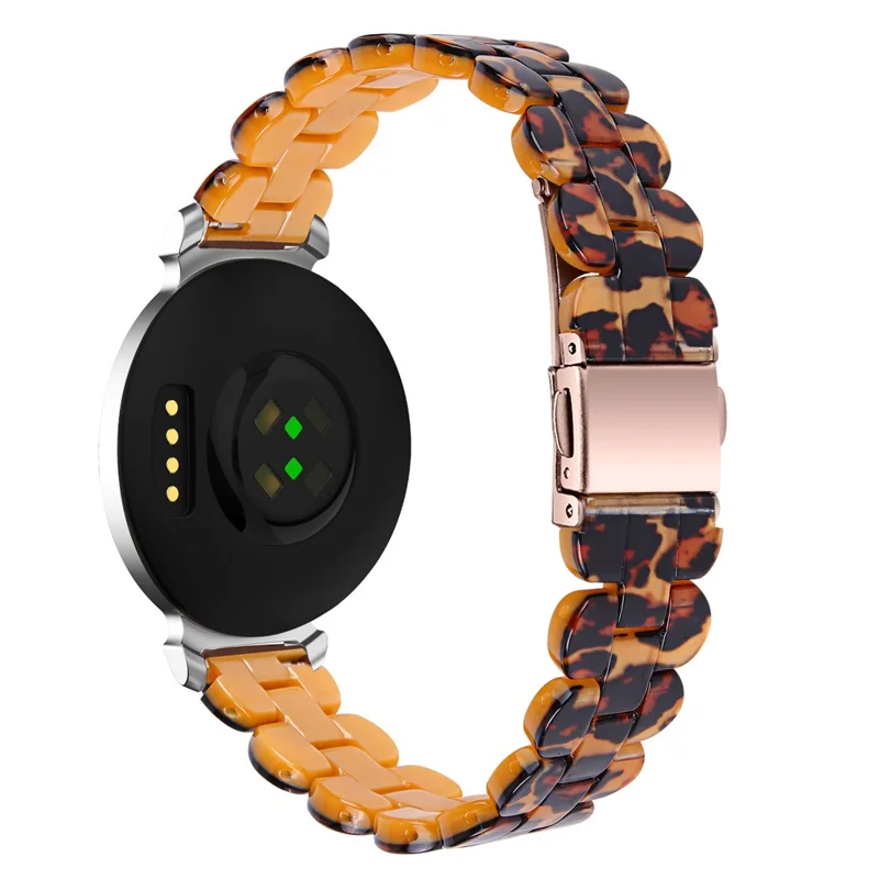 For Garmin Lily 2 Replacement Watch Band Oval Resin Watch Strap with Stainless Steel Buckle - Leopard