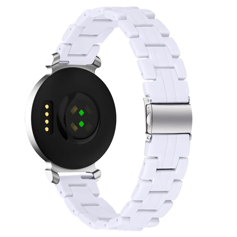 For Garmin Lily 2 Waterproof Resin Strap Replacement Watch Band with Stainless Steel Buckle - White