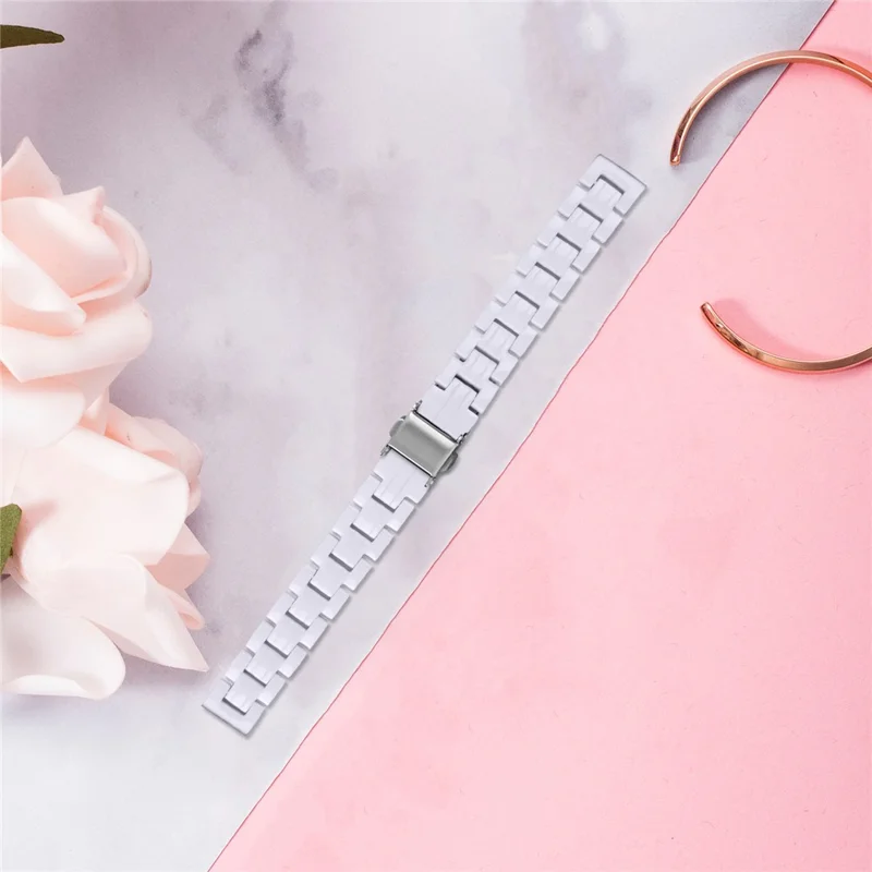 For Garmin Lily 2 Waterproof Resin Strap Replacement Watch Band with Stainless Steel Buckle - White