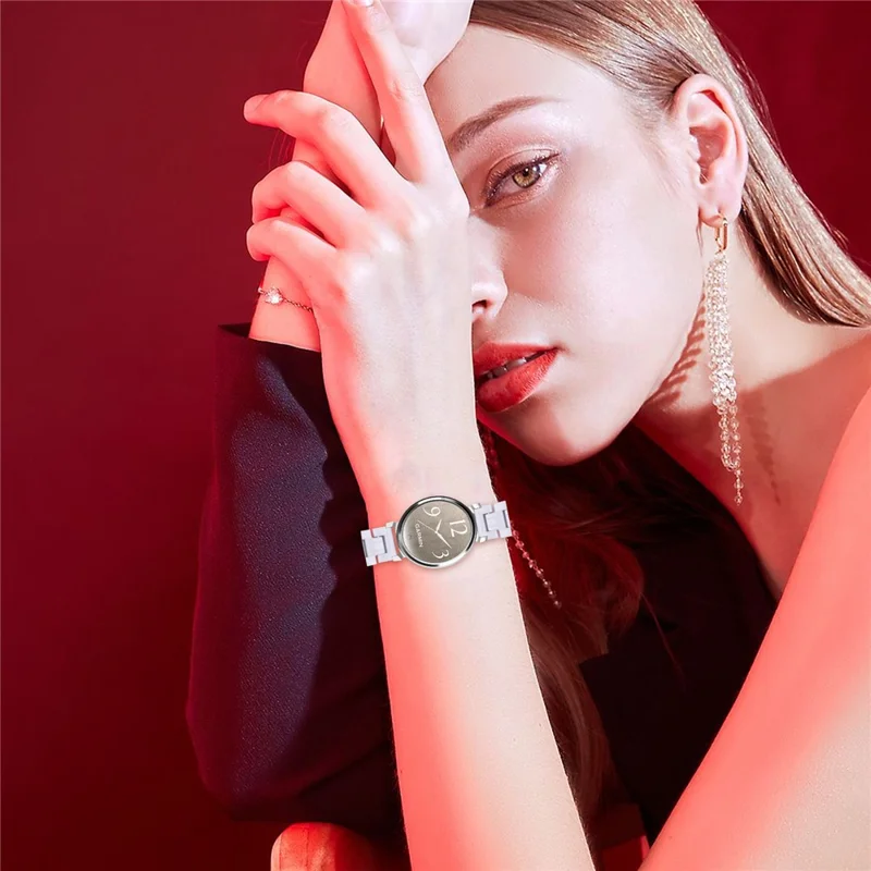 For Garmin Lily 2 Waterproof Resin Strap Replacement Watch Band with Stainless Steel Buckle - White