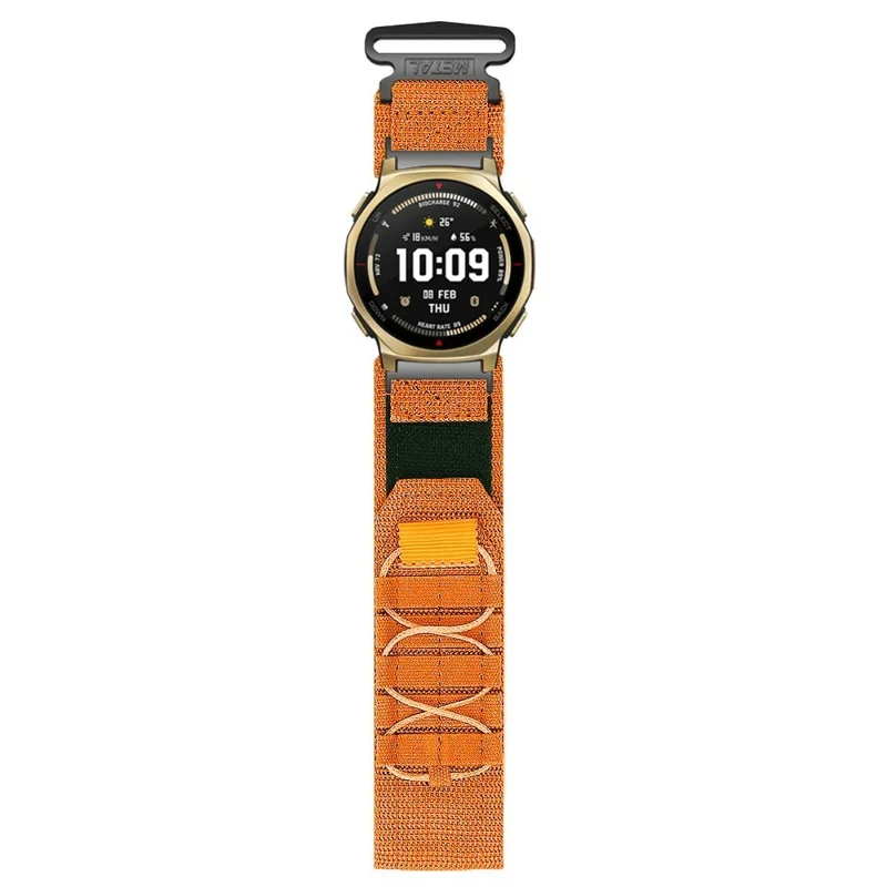Cinturino in Nylon per Huami Amazfit GTR 3 Pro, Cinturino con Chiusura a Strappo, Stile Militare - Arancione
