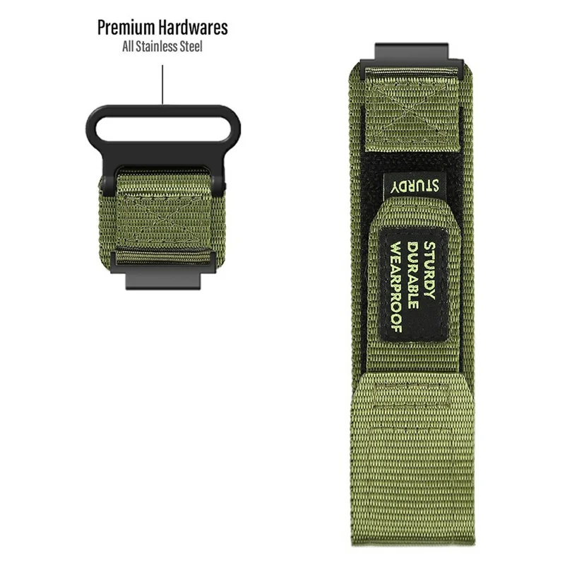 Nylon Watch Band for Huami Amazfit T-Rex 3 Pro 44mm Loop Fastener Strap - Army Green